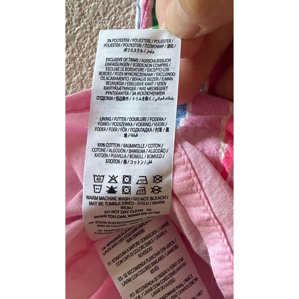 Mini Boden Girls Pink Striped Scallop Trim Cotton Dress G5444 Size 4-5Y - Picture 7 of 9